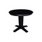 International Concepts 36 in. Solid Wood Round Top Dining Table with 4 Chairs in Black/Distressed Oak K46-36RT-23B-C42-2-4 - alternate 2